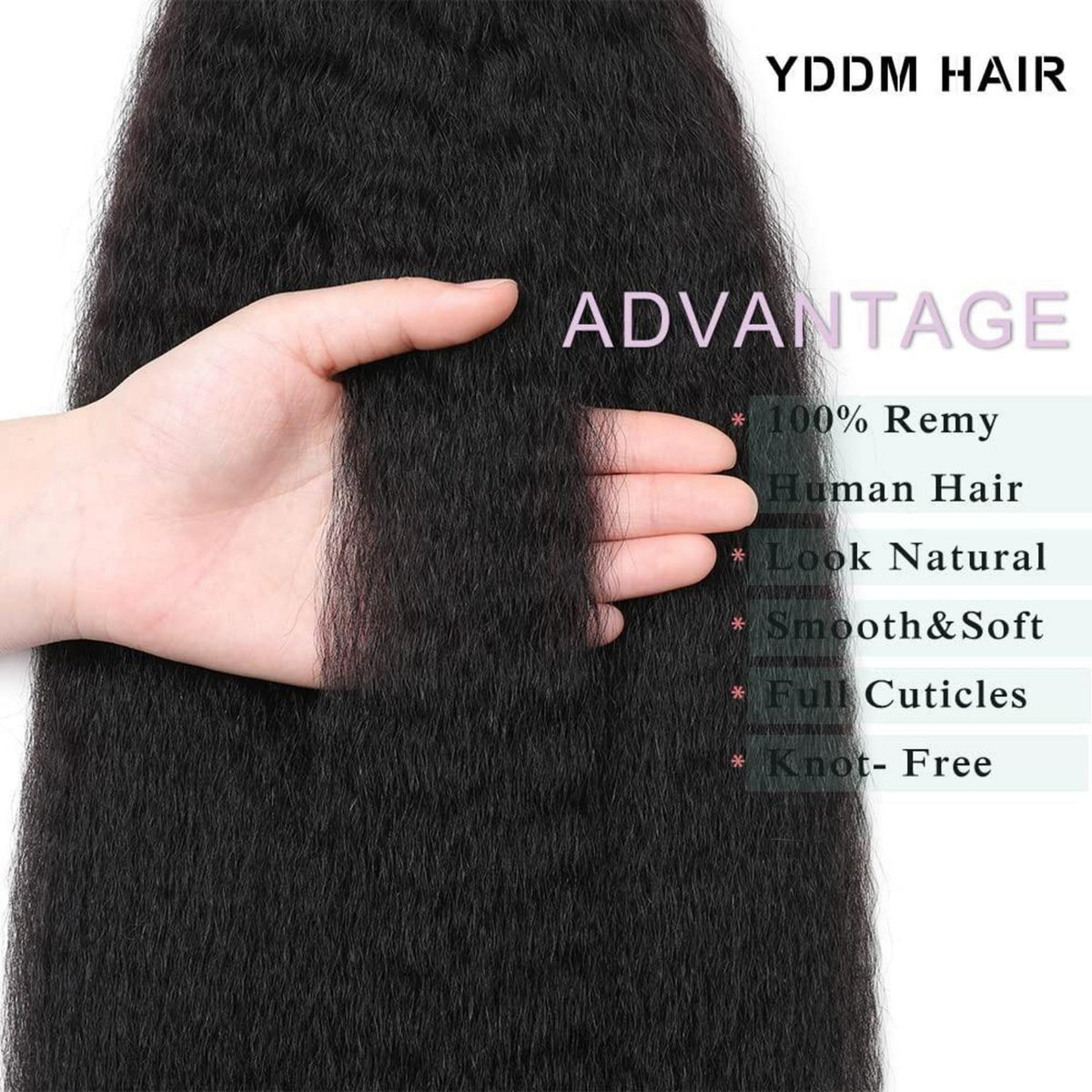 Echthaar Tape Extensions Schwarz Kinky Straight 20 Zoll
