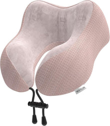 Nackenkissen Flugzeug Reisekissen Memory Foam samtweicher Bezug Rosa