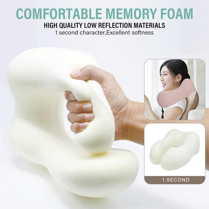 Nackenkissen Reise Flugzeug Memory Foam Rosa samtweicher