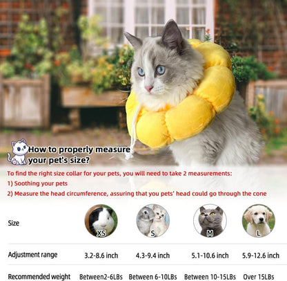 Einstellbare Sonnenblume Halskrause für Katzen & kleine