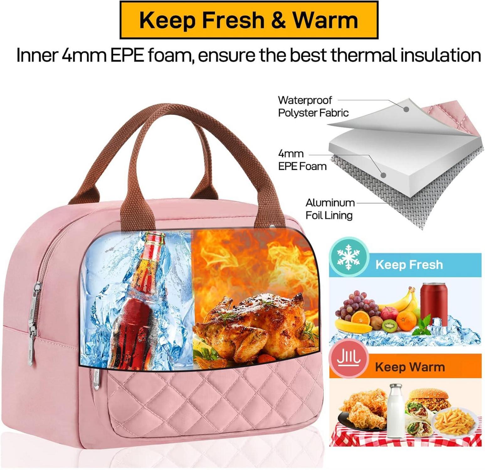 Isolierte Lunchtasche Rosa für Arbeit Picknick Geschenk