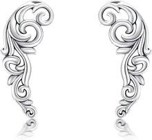 Vintage Blatt Ohrkletterer Ohrringe Sterling Silber Frauen Schmuck