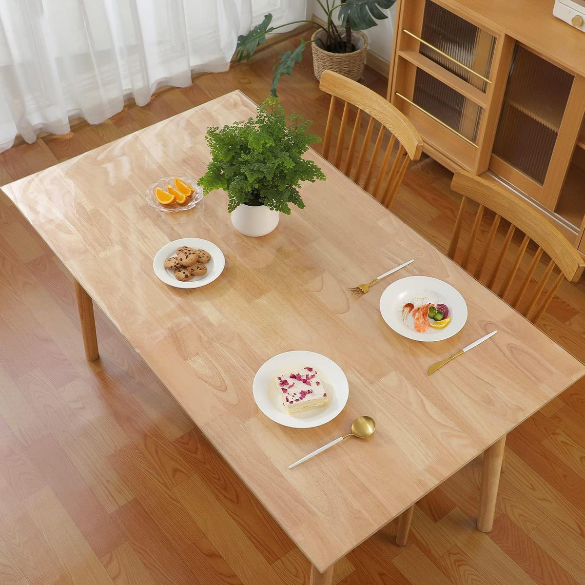 Transparente Tischfolie 90x180cm | 3mm PVC Tischdecke Schutz