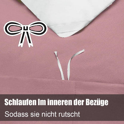 Soifox Bettwäsche Set 200x200 Rosa 2 Kissenbezüge 80x80cm