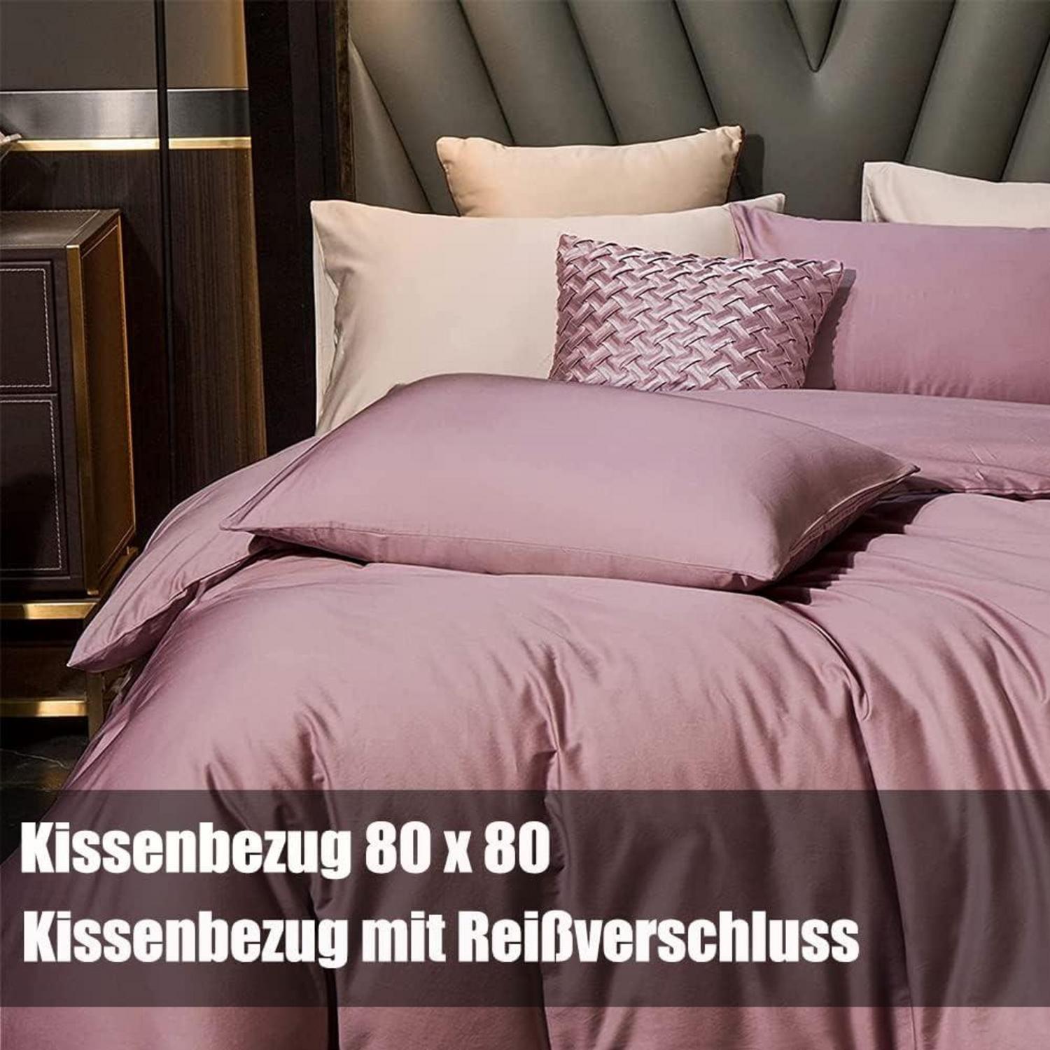 Soifox Bettwäsche Set 200x200 Rosa 2 Kissenbezüge 80x80cm