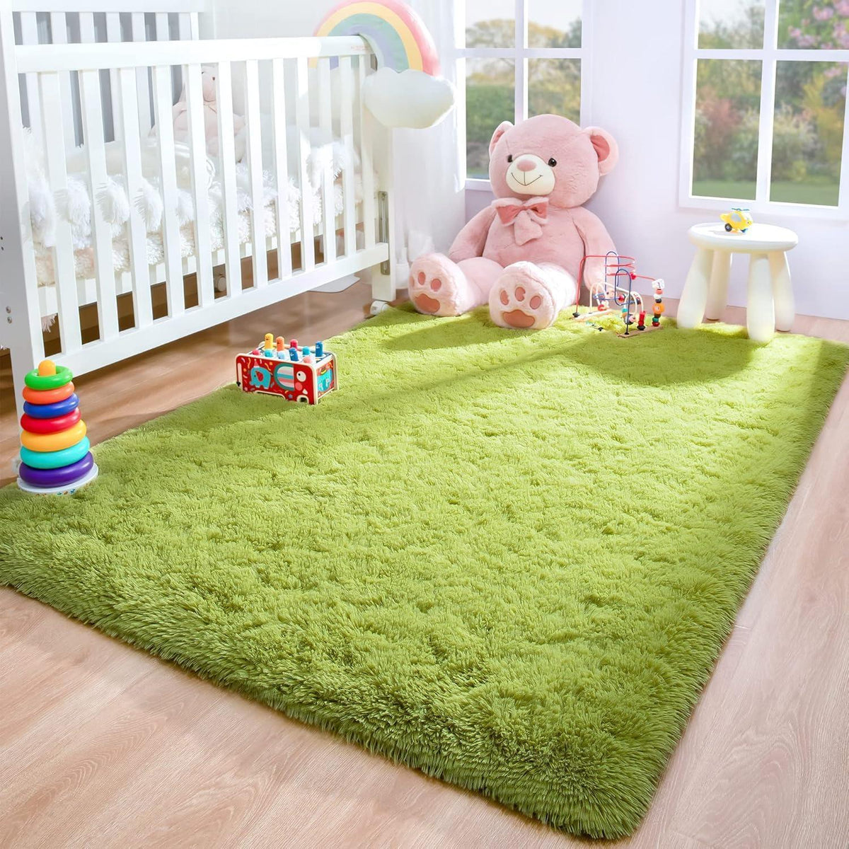 Weicher Hochflor Shaggy Teppich Grün 160x230 cm