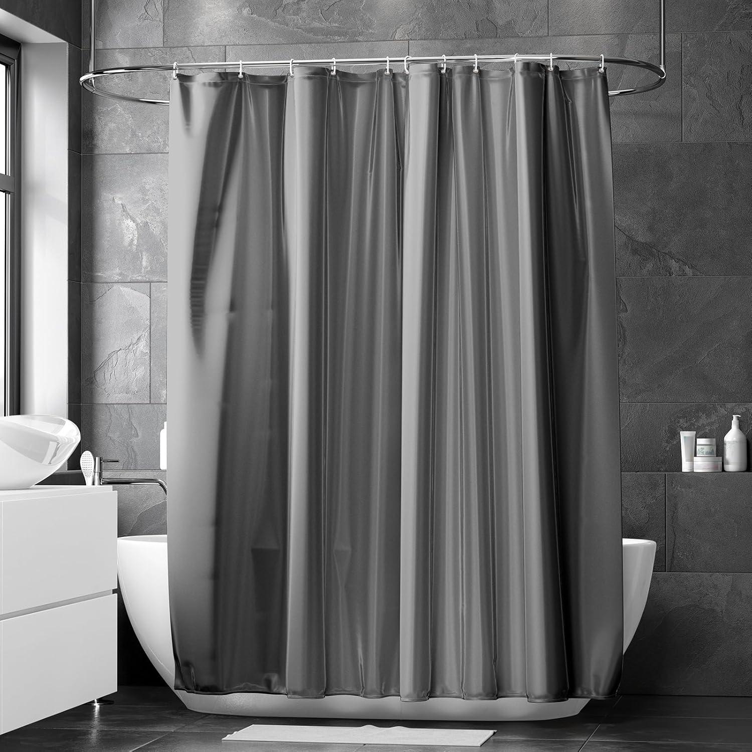REDKEY Duschvorhang 180x180 cm Anti-schimmel Wasserabweisend Dunkelgrau