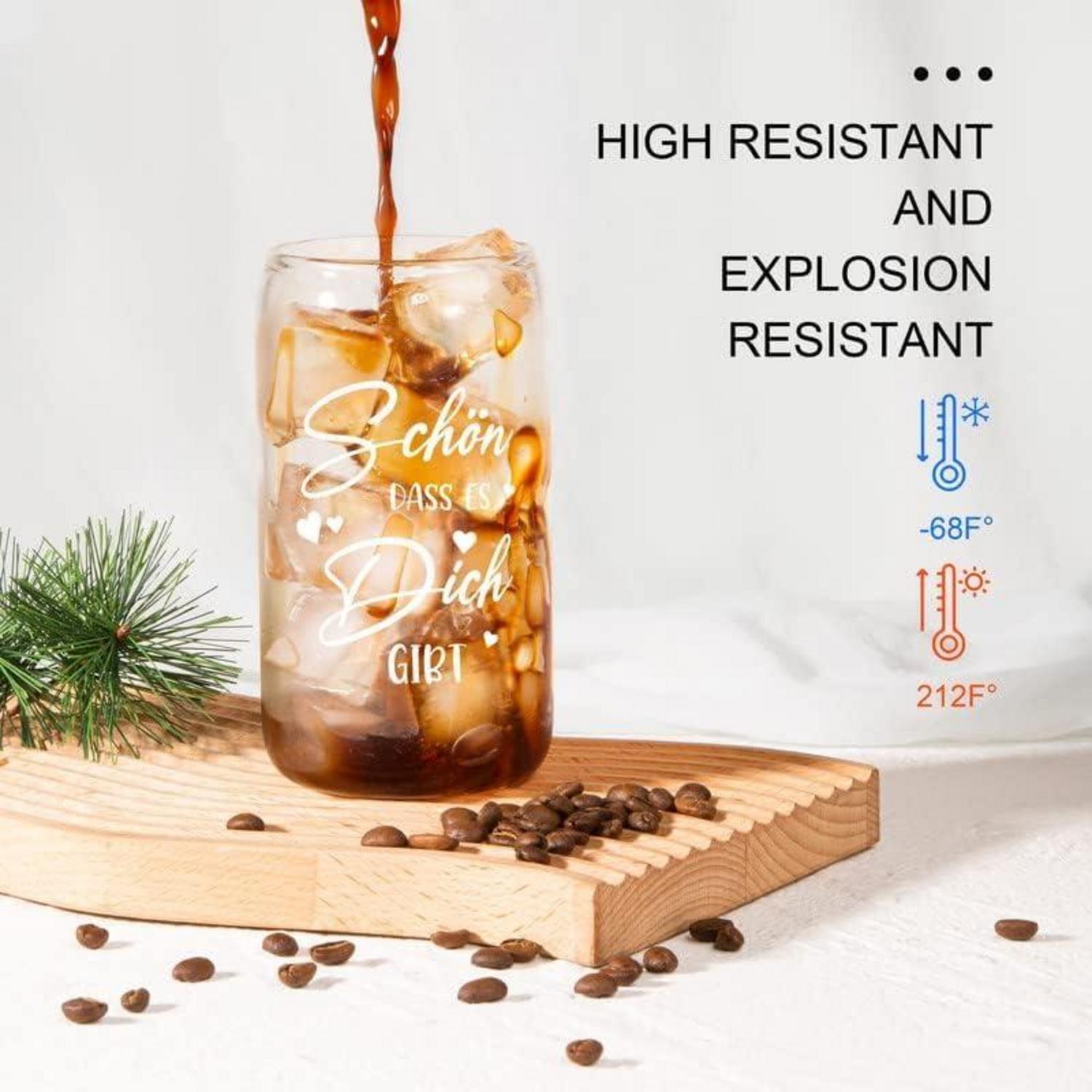 Juratar Cocktailgläser mit Deckel und Strohhalm, 16 oz, Geschenke für Frauen Männer