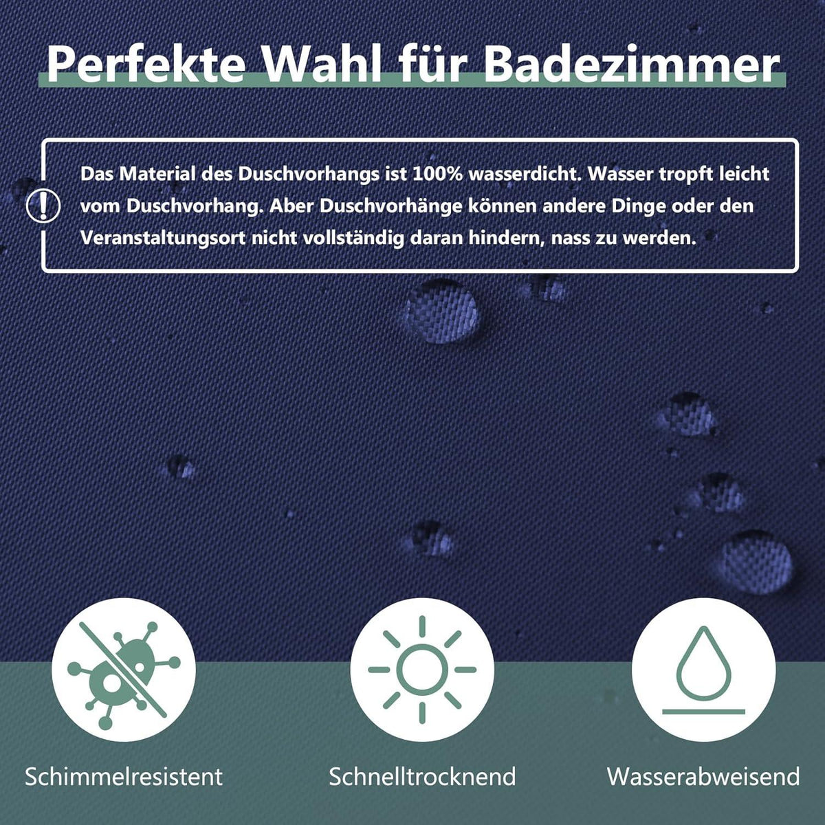Duschvorhang 240x200 cm Dunkelblau Anti-schimmel PVC