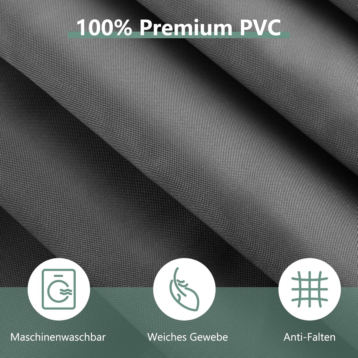 Duschvorhang Anti-schimmel PVC Textil 180x200cm Dunkelgrau