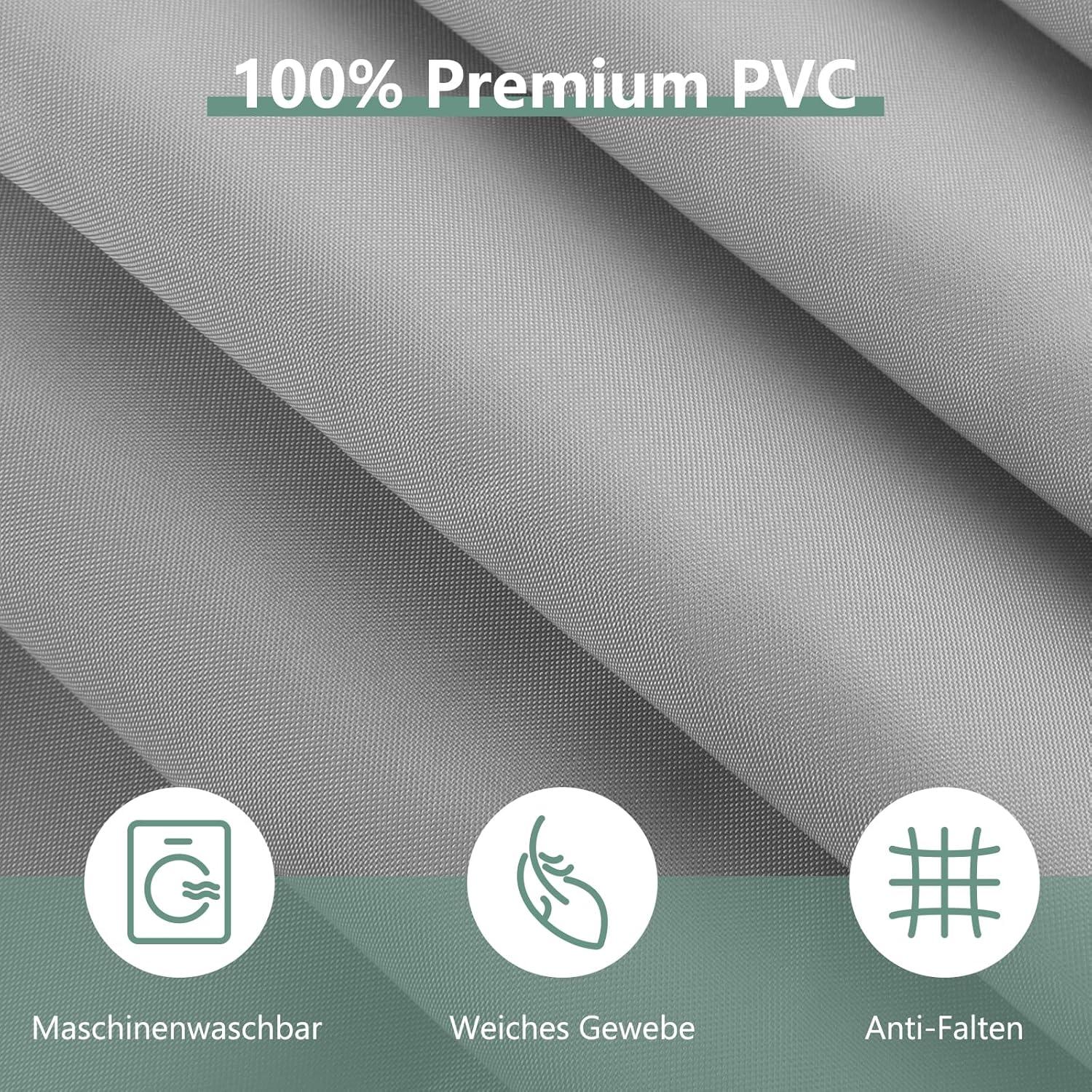 Duschvorhang Anti-schimmel PVC Textil 120x200cm Transparent 8 Haken