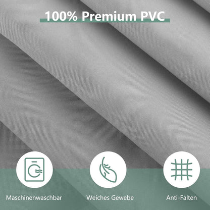 Duschvorhang Anti-schimmel PVC Textil 120x200cm Transparent 8 Haken