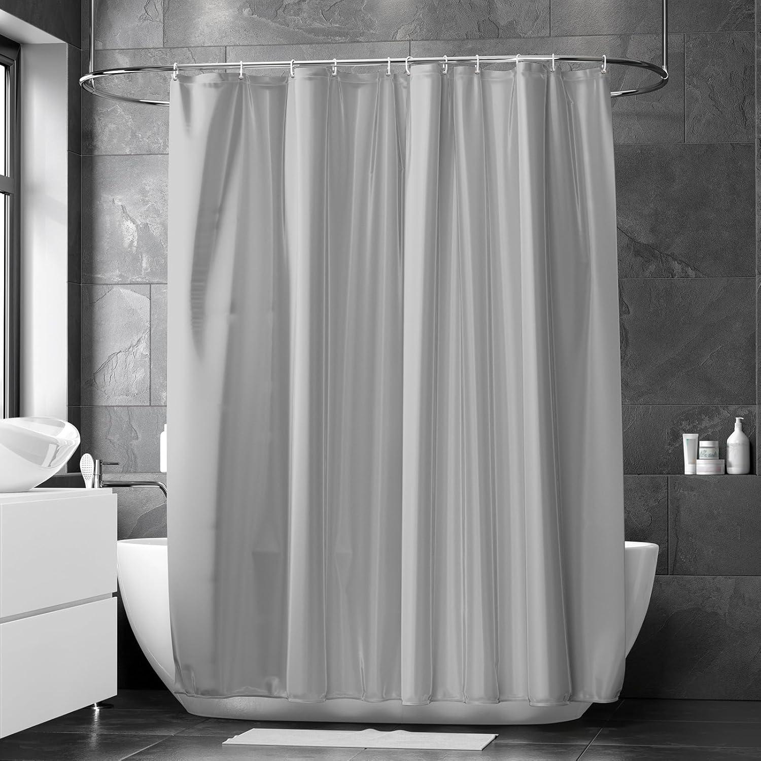 Duschvorhang 120x200cm Anti-schimmel Waschbar PVC Textil Grau