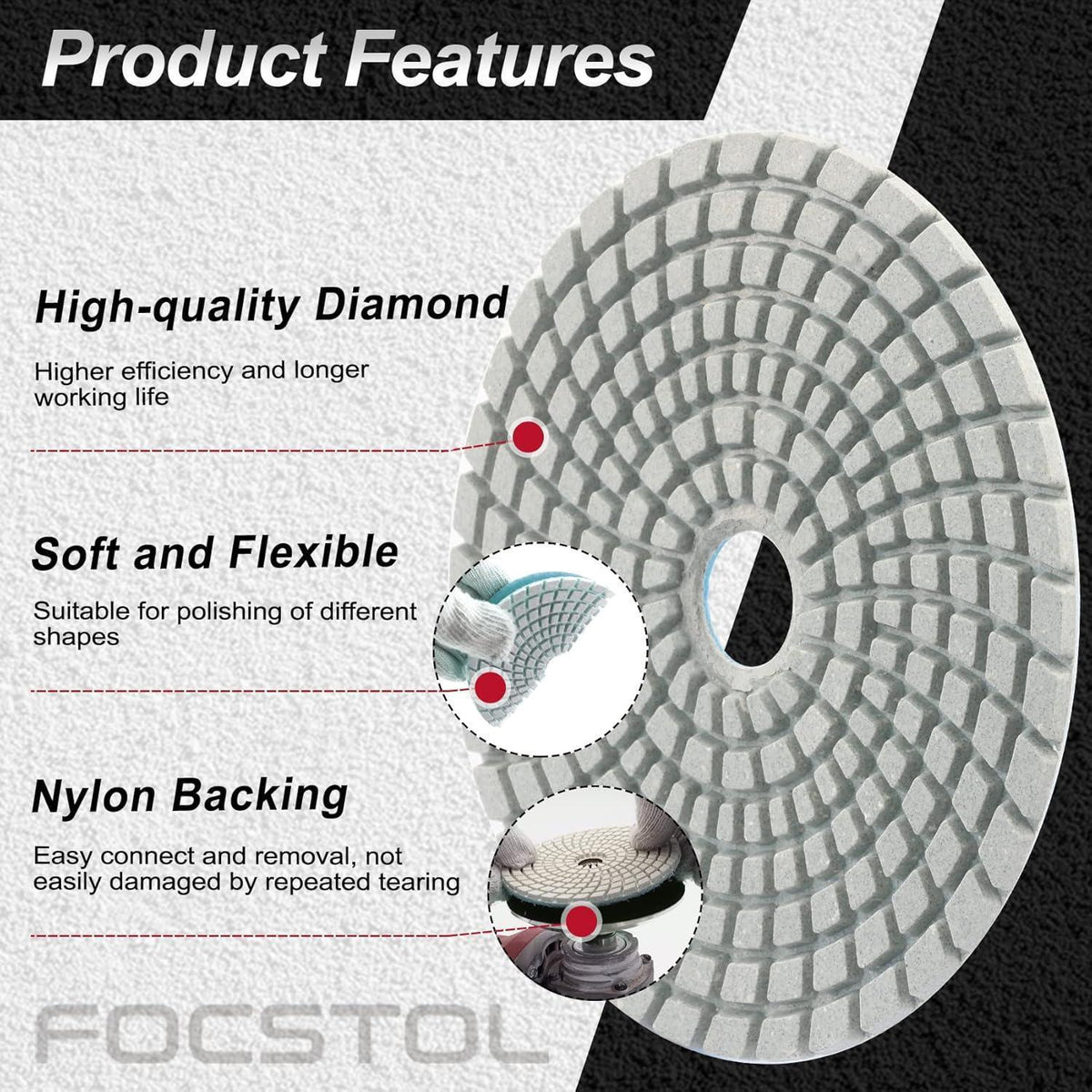 Diamant Polierscheiben 100mm #400 Nass für Granit Marmor