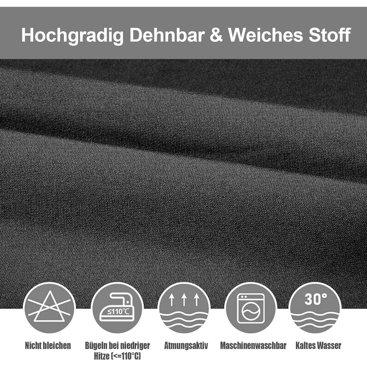 Stretch Stuhlhussen 6er Set – Elastische Stuhlbezüge Schwarz