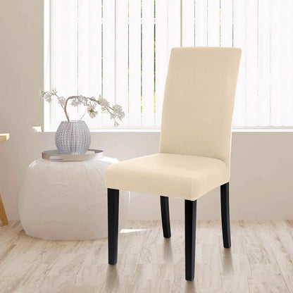 Stretch Stuhlhussen 6er Set – Beige | Abnehmbar & Waschbar