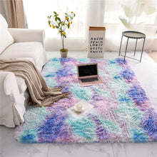 Weicher Hochflor Shaggy Teppich Blau Lila 160x230 cm