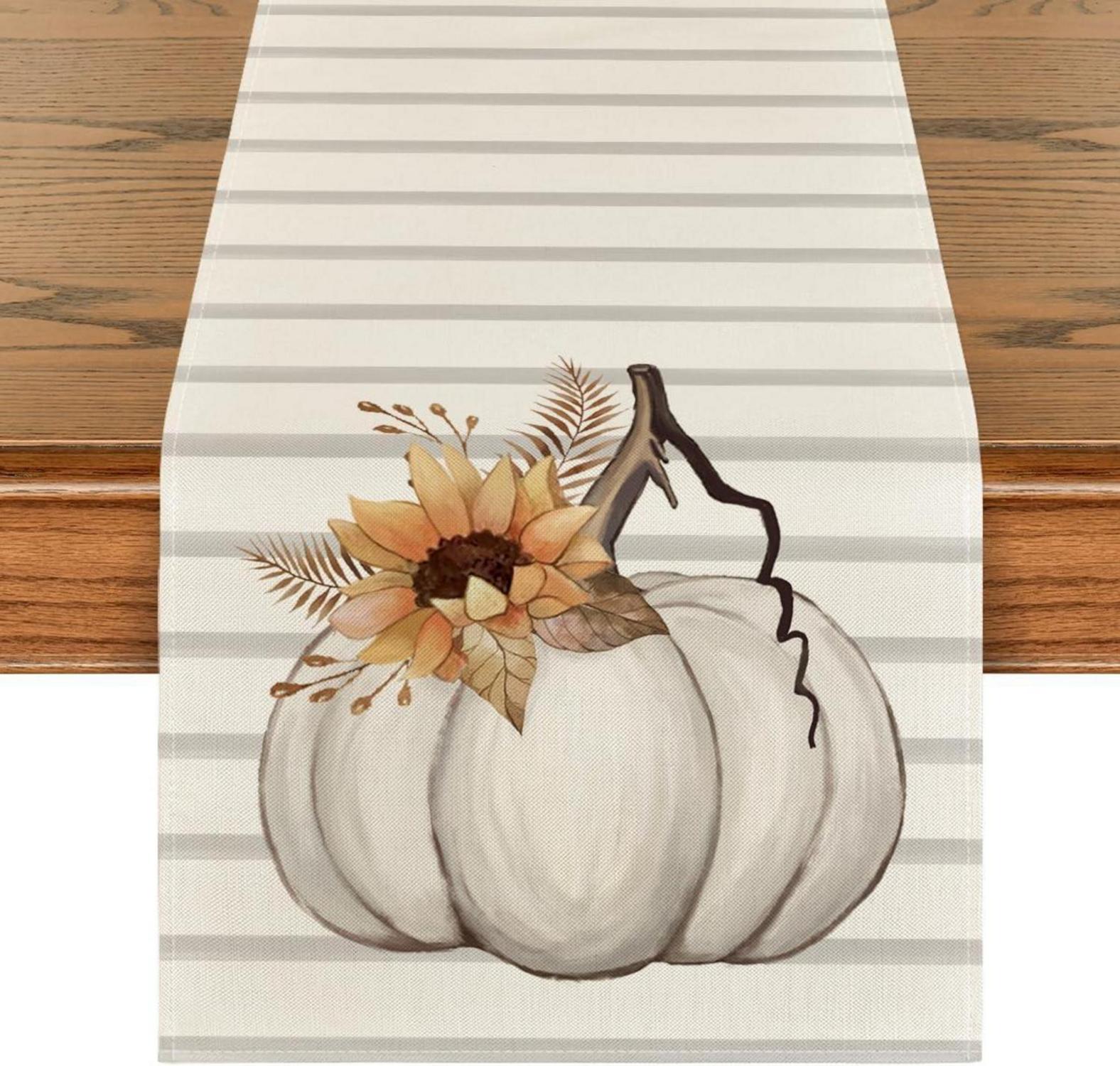 Tischläufer Herbst Blätter Sonnenblumen Küche Party Dekor 40x140cm