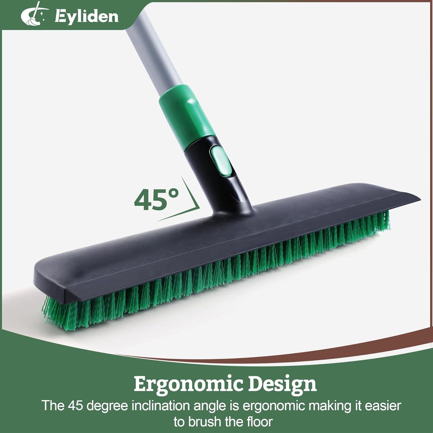 Eyliden 2-in-1 Bodenschrubber mit Teleskopstiel 38 cm breiter Bürstenkopf