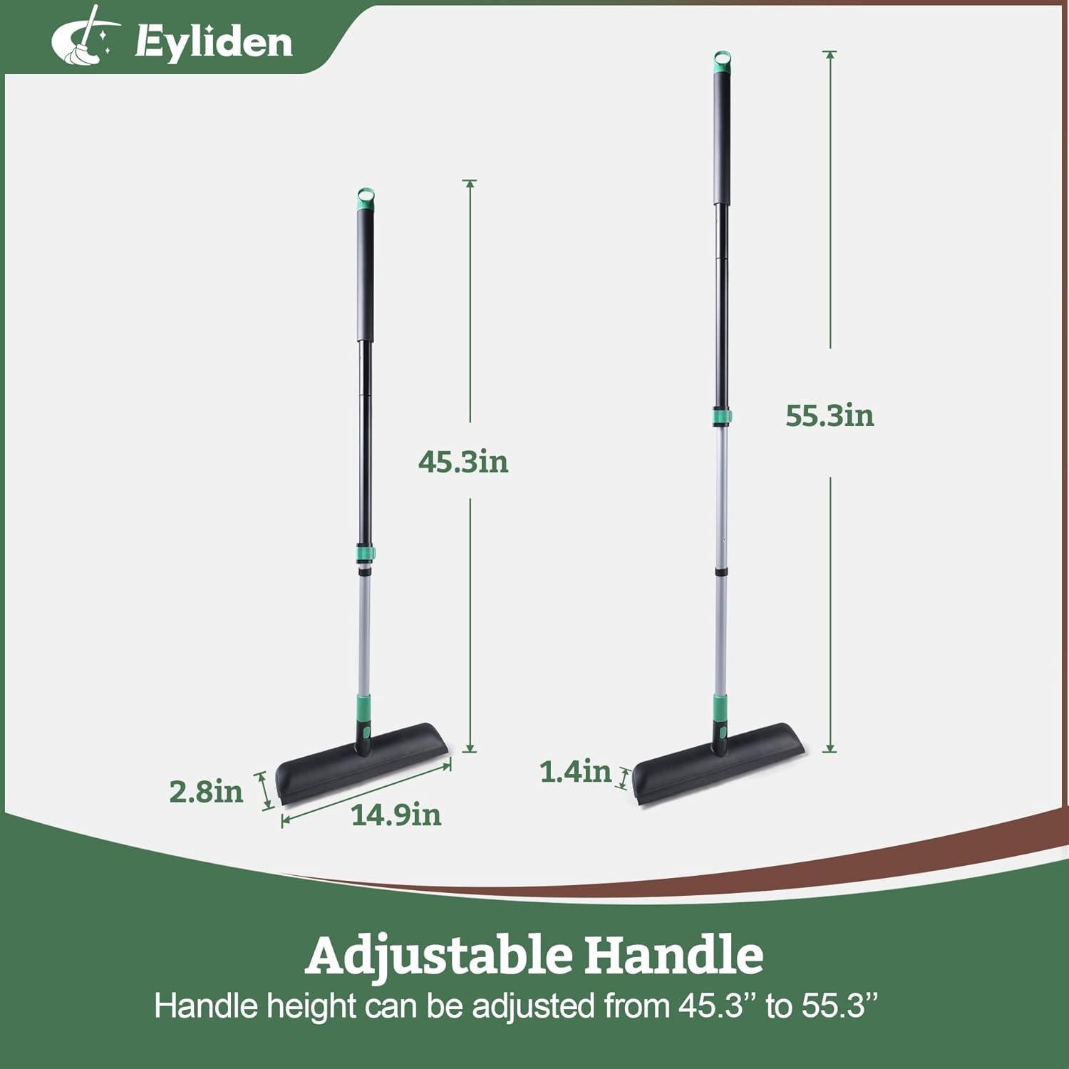Bodenscheuerbürste mit Stiel 2-in-1 Abzieher 38 cm breit Teleskopgriff