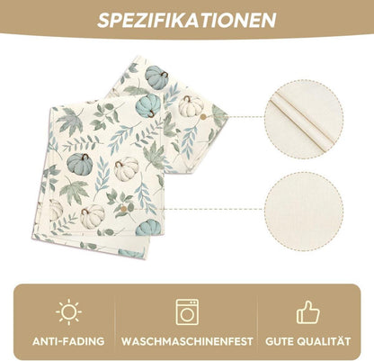 Herbst Tischläufer Blau Kürbisse Blätter 40x100 cm Party Dekor
