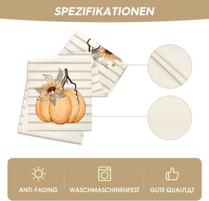 Herbst Tischläufer Orange Kürbisse Sonnenblumen Blätter 40x140 cm