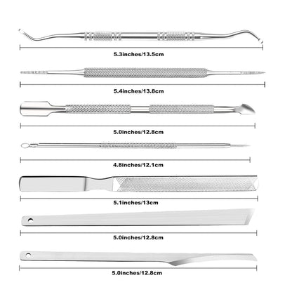 7-teiliges Pediküre-Set aus Edelstahl für eingewachsene