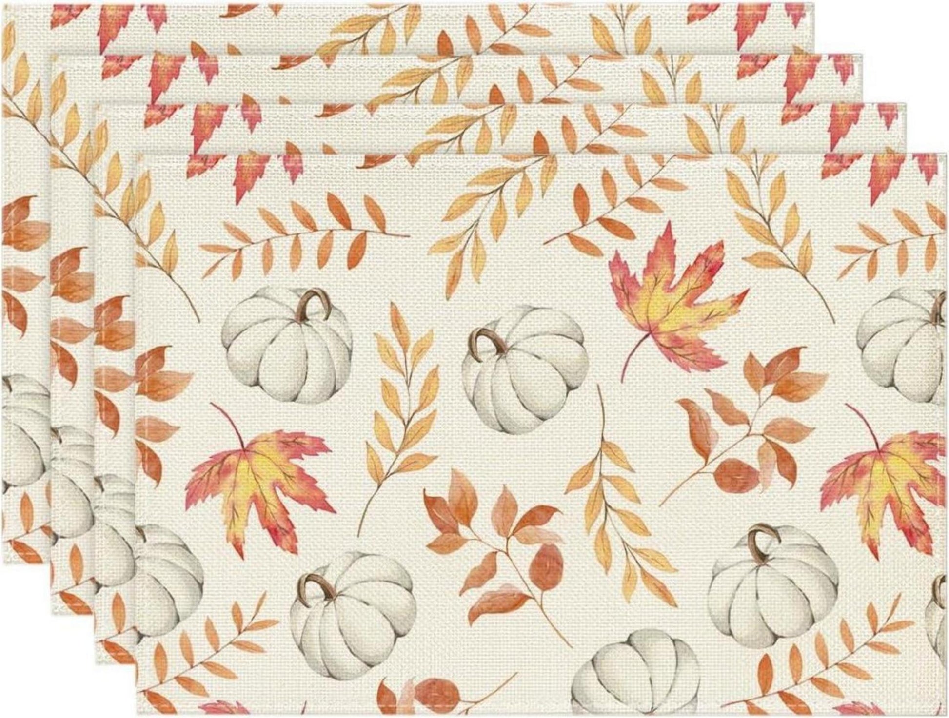 Orange Herbst Platzsets 4er Set 30x45cm Deko Tischsets