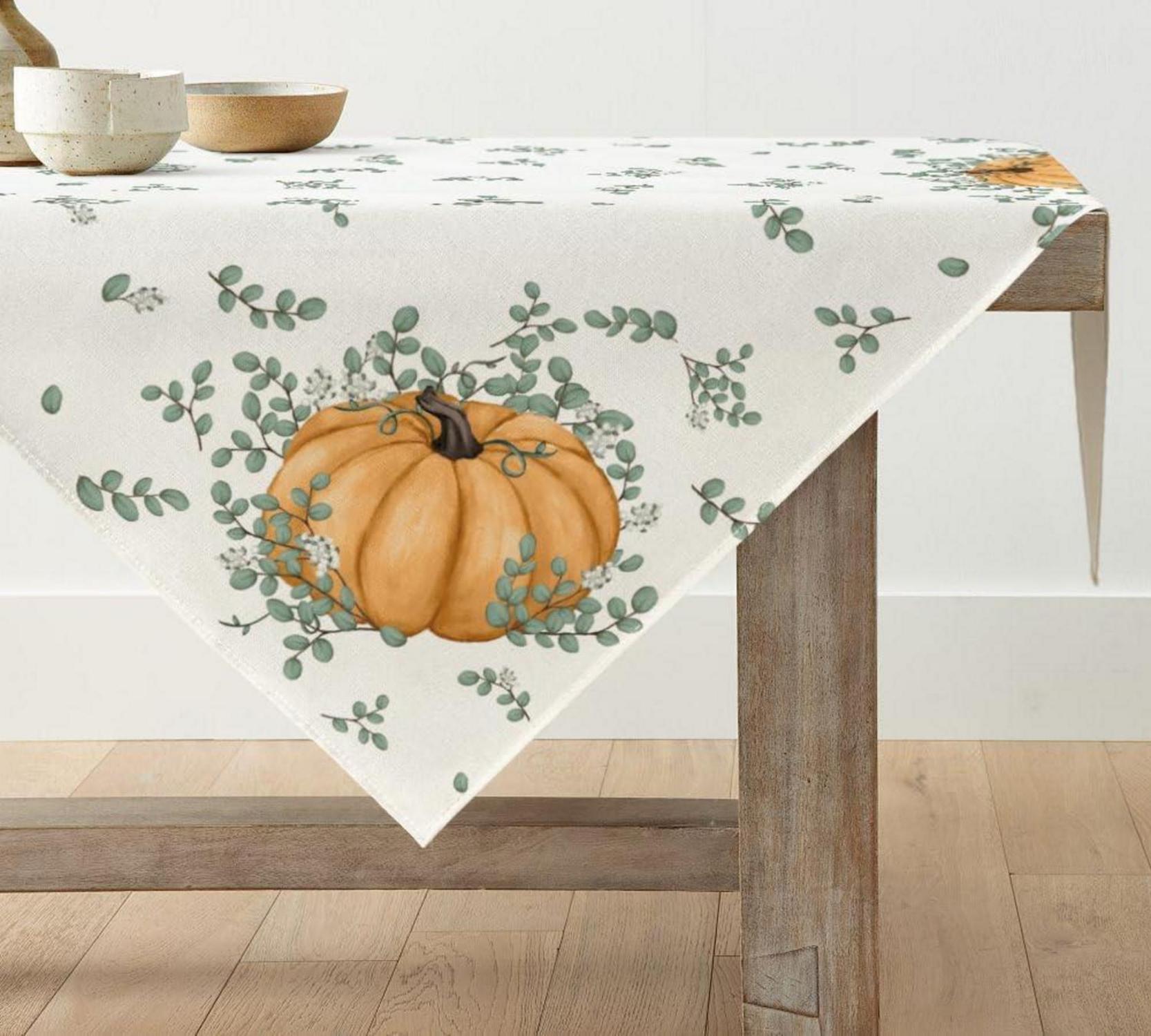 Herbstliche Blätter Tischdecke 85x85 cm Orange