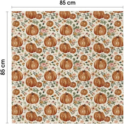 Herbst Tischdecke Blumen Kürbisse, 85x85 cm, Polyester, Urlaub Party