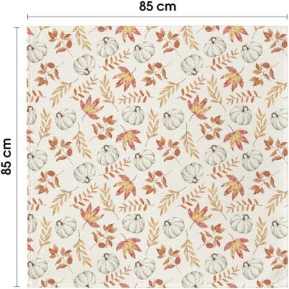 Herbst Tischdecke Orange Kürbisse Blätter 85x85 cm, Party Dekor