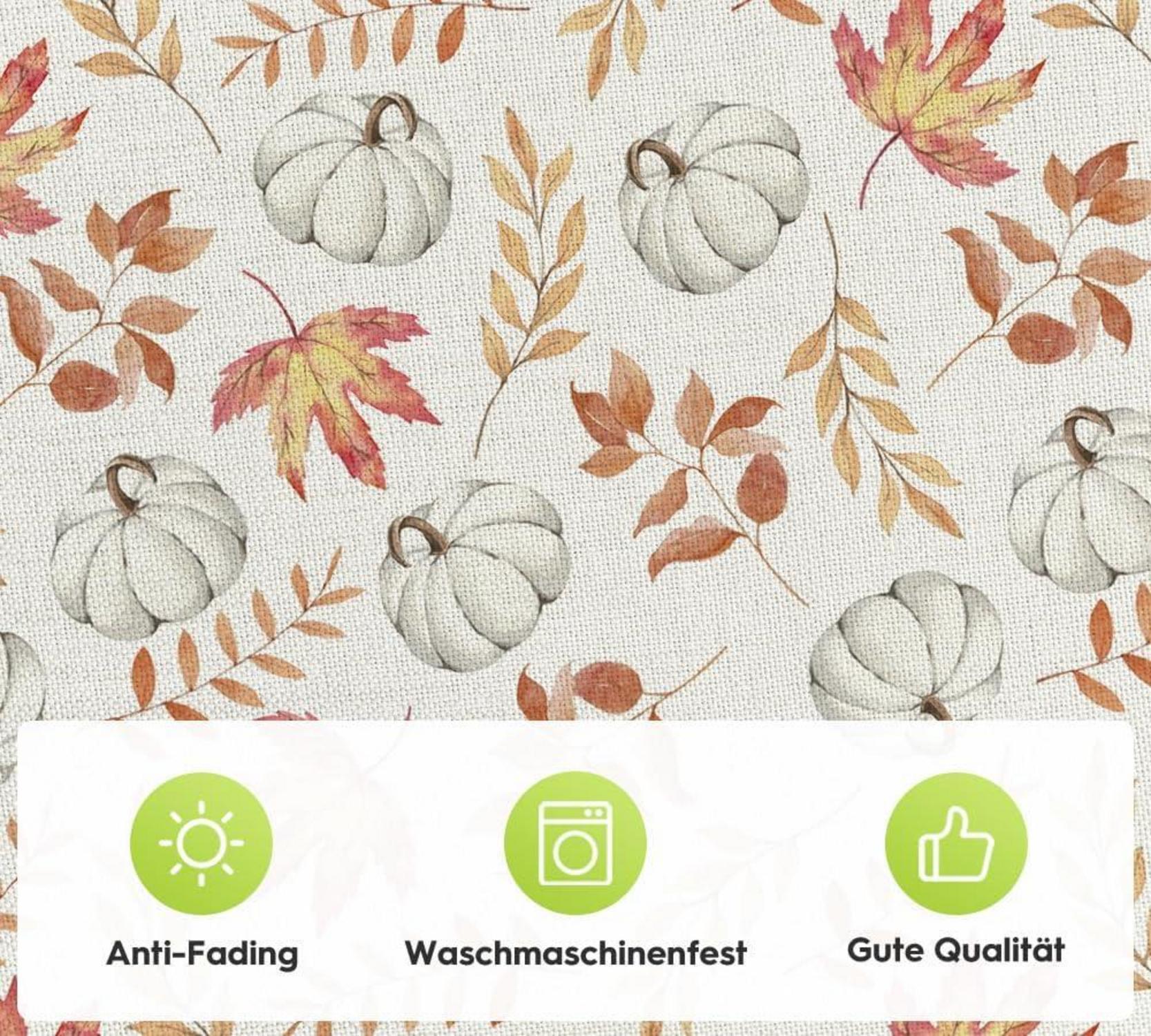 Herbst Tischdecke Orange Kürbisse Blätter 85x85 cm
