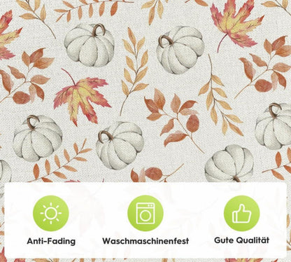 Herbst Tischdecke Orange Kürbisse Blätter 85x85 cm