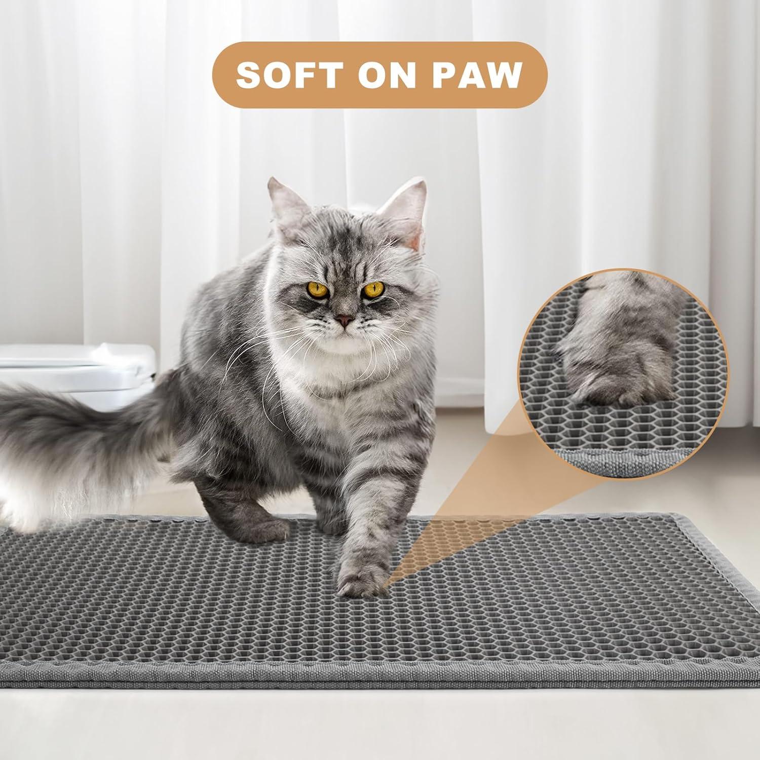 Garoopion Katzenklo Matte 90x76cm Wasserdichte Waben Design