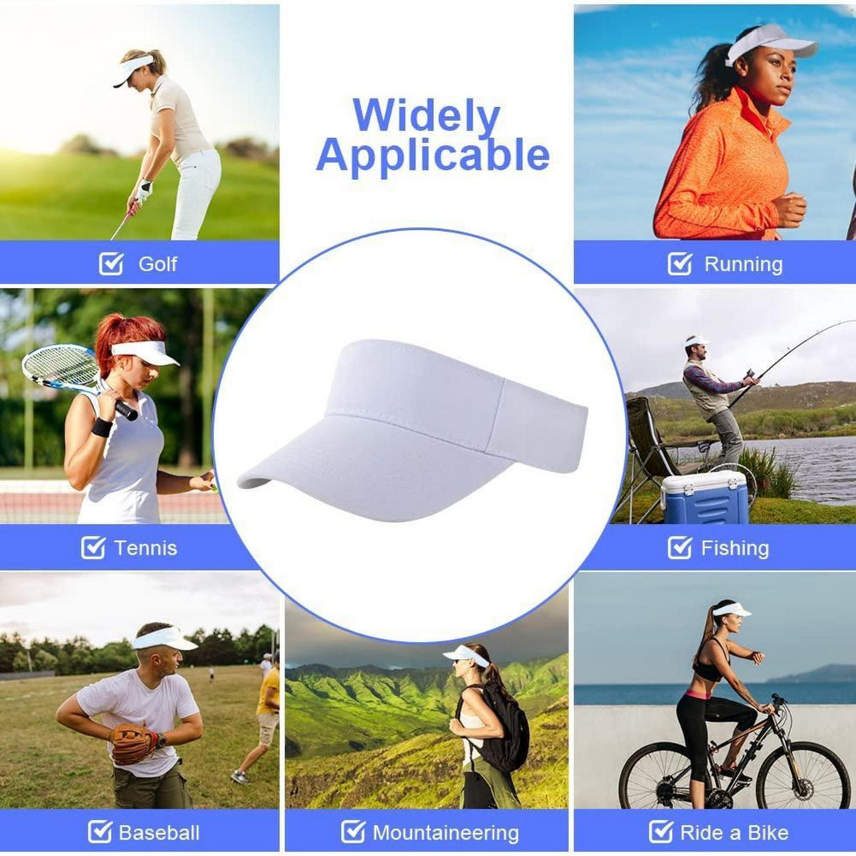 Visor Cap atmungsaktiv – Sportliche Sommerkappe für Damen & Herren (Weiß)