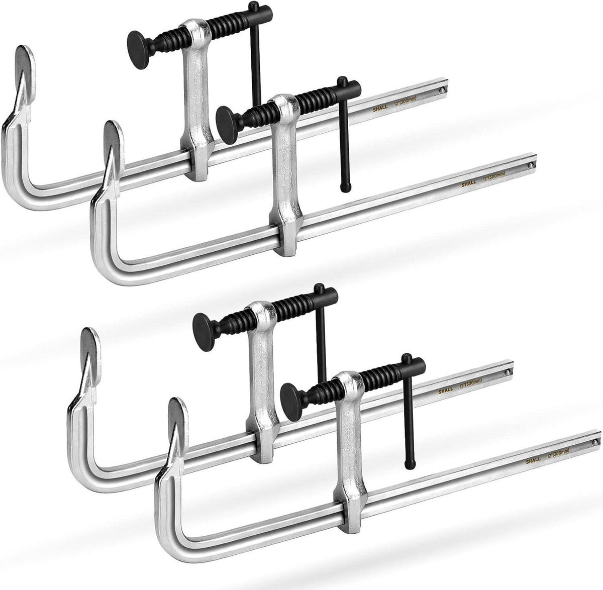 SHALL Schraubzwingen Set 4er Pack 12 Zoll 450 lbs Spannkraft Fixieren