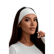 Damen Stirnband Elastisch Weiß Haarband Breit Lycra