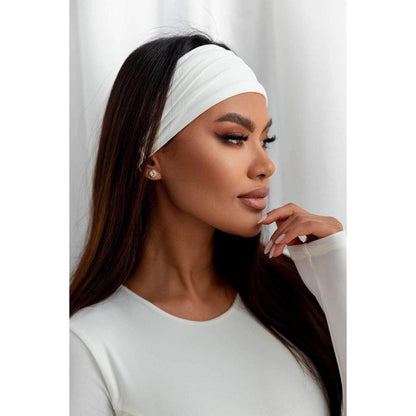 Damen Stirnband Elastisch Weiß Haarband Breit Lycra