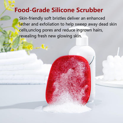 Silikon Körperbürste Tiefenreinigung Peeling Massage Rot
