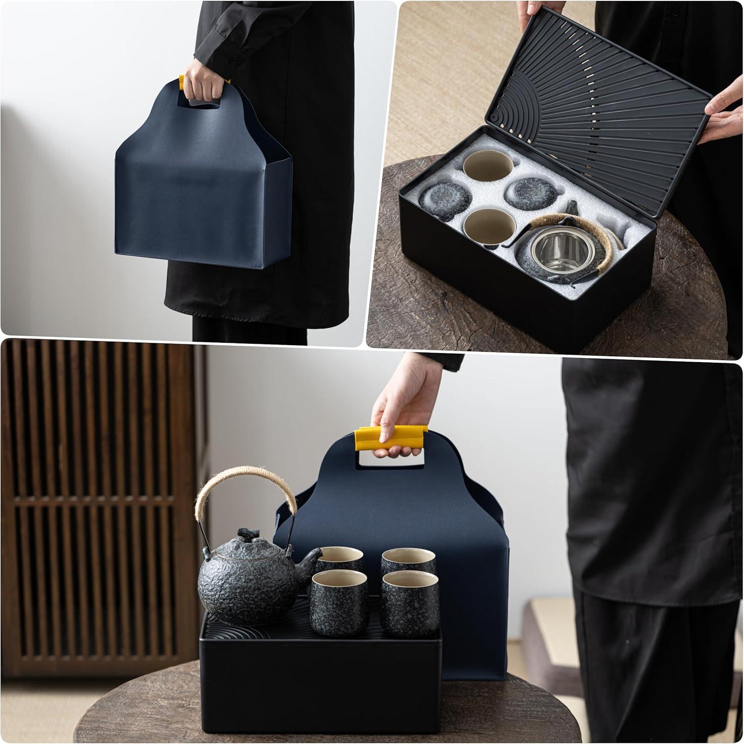 Teekanne Portable Japanese Tea Set Charcoal Grey Travel