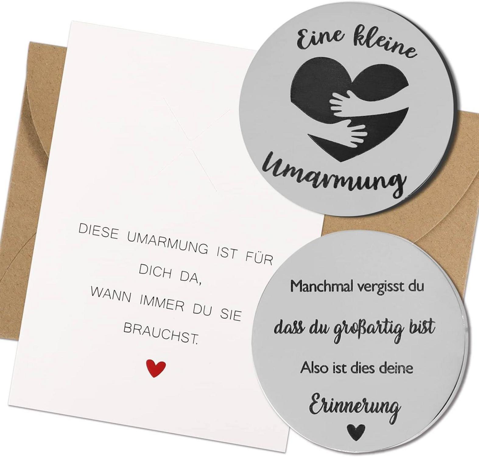 Glücksmünze Umarmung Motivationsgeschenk Geschenkset