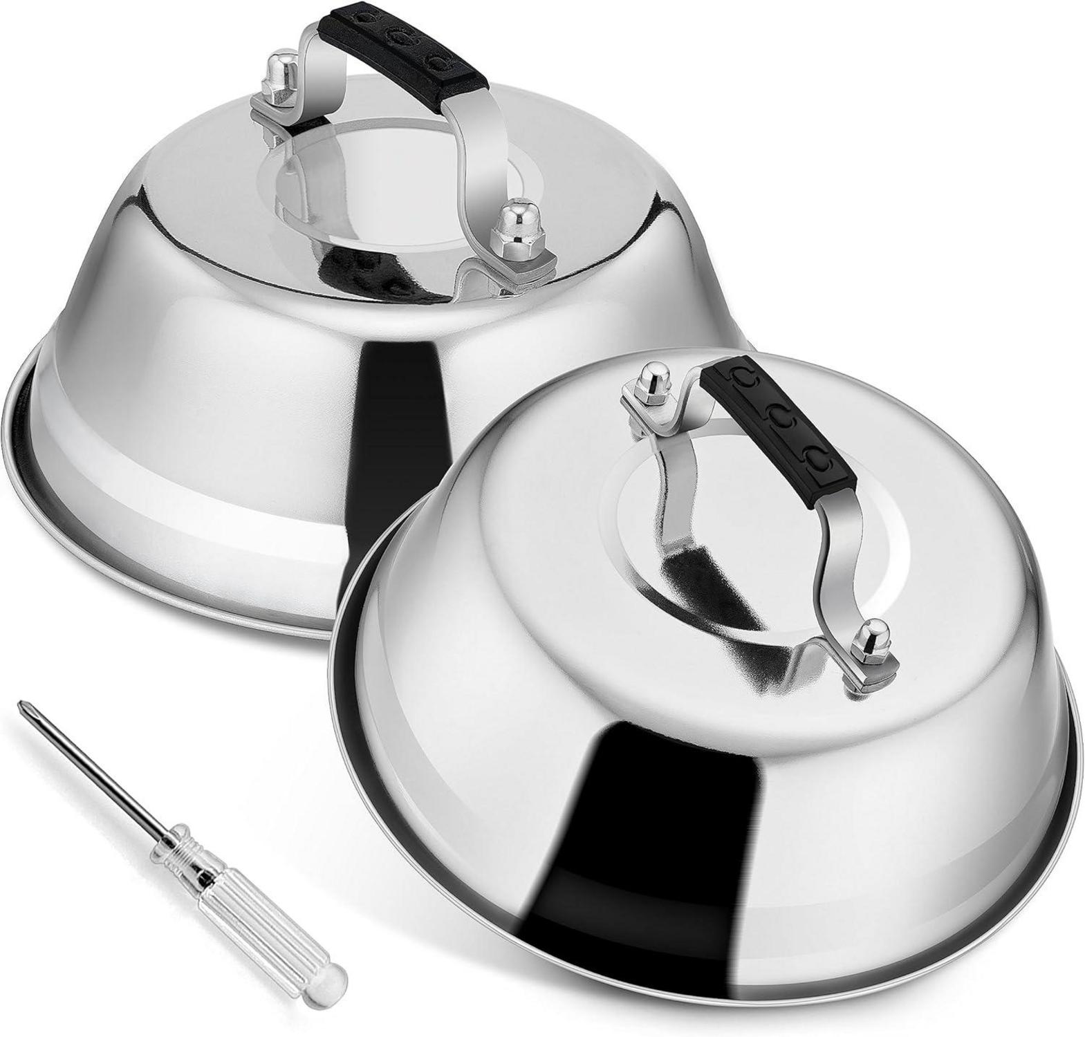 Edelstahl Burgerglocke für Grill 23cm - Burgerhaube mit