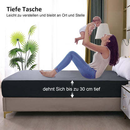 Ohano Wasserdichter Matratzenschoner 160x200cm Spannbettlaken - Dunkelgrau