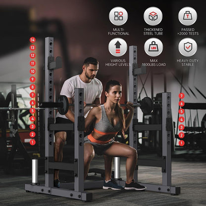 Squat Rack Hantelständer - Barbell Rack, Höhenverstellbar, 800 KG