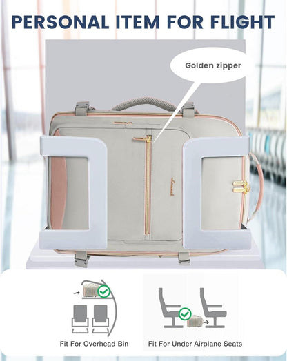 Handgepäck Rucksack 40L Damen Reiserucksack Business Grau