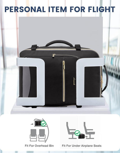 Travel Backpack Handgepäck 40L für Damen Schwarz+grau