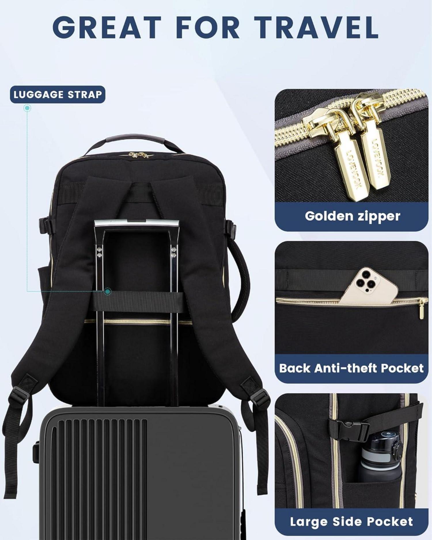 Travel Backpack Damen Handgepäck Rucksack 40L für 17 Zoll Laptop Wasserdicht