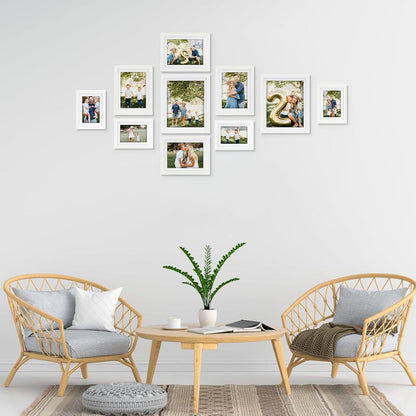 Giftgarden Weiß Bilderrahmen Set 10er Collage 10x15 13x18