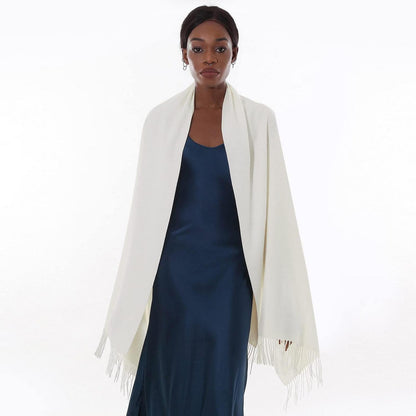 Festlicher Schal Stola Damen Winter Ivory Pashmina