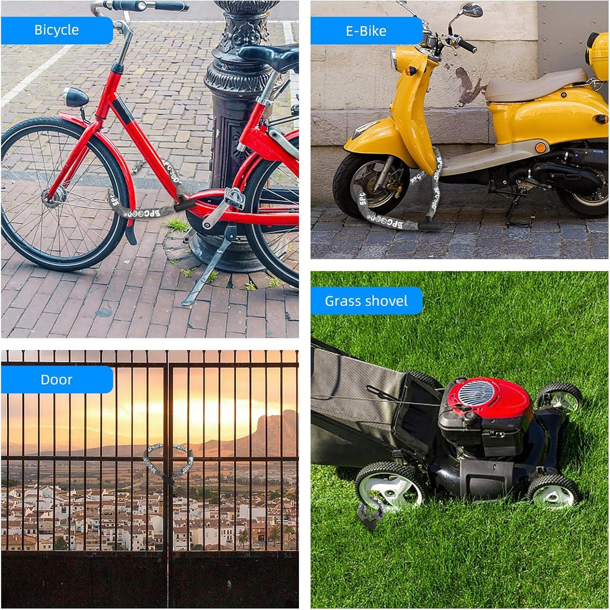 Fahrradschloss 90CM mit 3 Schlüssel, Anti-Diebstahl Kettenschloss 6mm 84335647